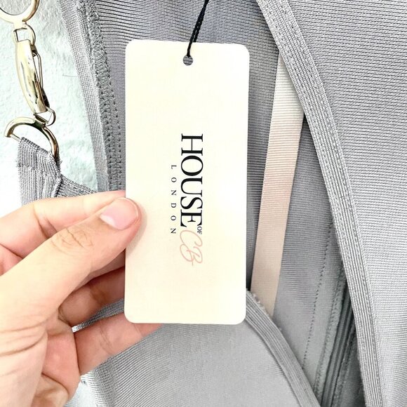 NWT House of CB Inka Grey 90's Inspired Dress Size M - Picture 4 of 13